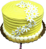 Yellow Cake with Flowers